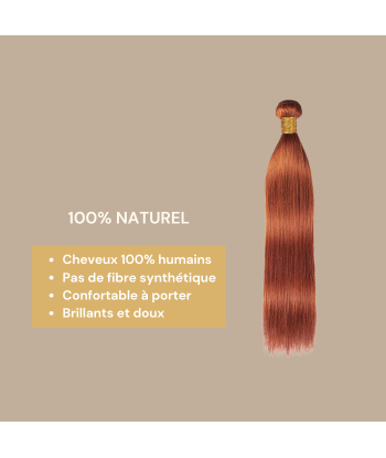 Tecelagem de cabelo humano virgem liso 7A Ginger 350 100 Gr est présent 