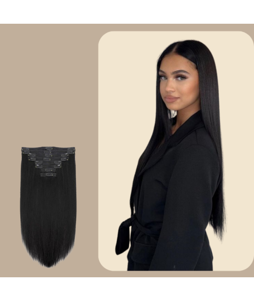 Black Straight Clip Extensions 120 Gr Véritable concentré