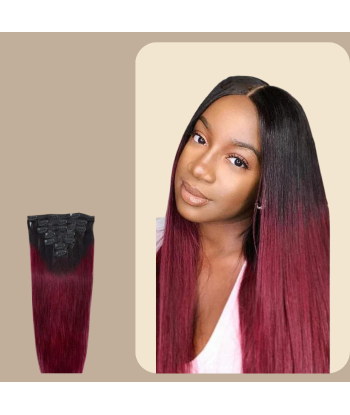 Rak Ombre Mörkbrun Clips Extensions Kit 99J 120 gr store