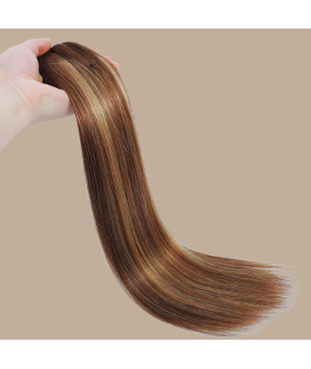 Straight Blonde Medium Brown Clip-In Extensions Kit 120 gr pas cheres