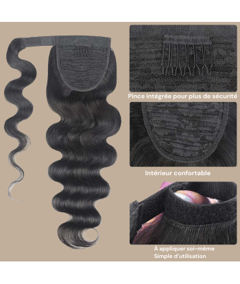 Hästsvans mörkbrunt magiskt band Remy Hair Body Wave prix pour 