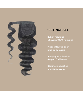 Hästsvans mörkbrunt magiskt band Remy Hair Body Wave prix pour 